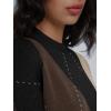 imageTrendy Queen Womens Color Block Argyle Plaid Oversized Chunky Knit Crewneck Sweaters 2024Black Nutmeg