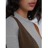 imageTrendy Queen Womens Color Block Argyle Plaid Oversized Chunky Knit Crewneck Sweaters 2024Grey Coffee