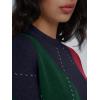 imageTrendy Queen Womens Color Block Argyle Plaid Oversized Chunky Knit Crewneck Sweaters 2024Navy Green