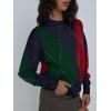 imageTrendy Queen Womens Color Block Argyle Plaid Oversized Chunky Knit Crewneck Sweaters 2024Navy Green