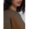 imageTrendy Queen Womens Color Block Argyle Plaid Oversized Chunky Knit Crewneck Sweaters 2024Nutmeg Brown