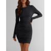 imageTrendy Queen Womens Dresses Casual Fall Bodycon Mini Dress Long Sleeve Fall Outfits Dating Y2k Clothes Fashion 2025Black