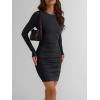 imageTrendy Queen Womens Dresses Casual Fall Bodycon Mini Dress Long Sleeve Fall Outfits Dating Y2k Clothes Fashion 2025Black