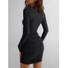 imageTrendy Queen Womens Dresses Casual Fall Bodycon Mini Dress Long Sleeve Fall Outfits Dating Y2k Clothes Fashion 2025Black