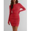 imageTrendy Queen Womens Dresses Casual Fall Bodycon Mini Dress Long Sleeve Fall Outfits Dating Y2k Clothes Fashion 2025Red