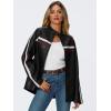 imageTrendy Queen Womens Faux Leather Jackets Bomber Oversized Motorcycle Fall Jackets Collar Zip Up Coats Y2k OutfitsBlack