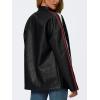imageTrendy Queen Womens Faux Leather Jackets Bomber Oversized Motorcycle Fall Jackets Collar Zip Up Coats Y2k OutfitsBlack
