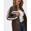 imageTrendy Queen Womens Faux Leather Jackets Bomber Oversized Motorcycle Fall Jackets Collar Zip Up Coats Y2k OutfitsBrown