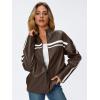 imageTrendy Queen Womens Faux Leather Jackets Bomber Oversized Motorcycle Fall Jackets Collar Zip Up Coats Y2k OutfitsBrown