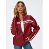 imageTrendy Queen Womens Faux Leather Jackets Bomber Oversized Motorcycle Fall Jackets Collar Zip Up Coats Y2k OutfitsRed