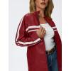 imageTrendy Queen Womens Faux Leather Jackets Bomber Oversized Motorcycle Fall Jackets Collar Zip Up Coats Y2k OutfitsRed