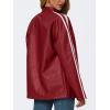 imageTrendy Queen Womens Faux Leather Jackets Bomber Oversized Motorcycle Fall Jackets Collar Zip Up Coats Y2k OutfitsRed