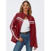 imageTrendy Queen Womens Faux Leather Jackets Bomber Oversized Motorcycle Fall Jackets Collar Zip Up Coats Y2k OutfitsRed