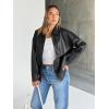 imageTrendy Queen Womens Leather Jackets Oversized Faux Motorcycle Plus Size Moto Biker Coat Fall Outfits Fashion Clothes 2025Black