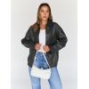 imageTrendy Queen Womens Leather Jackets Oversized Faux Motorcycle Plus Size Moto Biker Coat Fall Outfits Fashion Clothes 2025Darkgrey