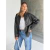imageTrendy Queen Womens Leather Jackets Oversized Faux Motorcycle Plus Size Moto Biker Coat Fall Outfits Fashion Clothes 2025Darkgrey