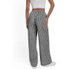 imageTrendy Queen Womens Striped Pants Linen Wide Leg Trousers Casual Slacks Fall Fashion Y2k Outfits 2025Black