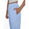 imageTrendy Queen Womens Striped Pants Linen Wide Leg Trousers Casual Slacks Fall Fashion Y2k Outfits 2025Blue
