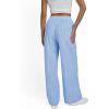 imageTrendy Queen Womens Striped Pants Linen Wide Leg Trousers Casual Slacks Fall Fashion Y2k Outfits 2025Blue