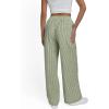 imageTrendy Queen Womens Striped Pants Linen Wide Leg Trousers Casual Slacks Fall Fashion Y2k Outfits 2025Green