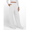 imageTrendy Queen Womens Wide Leg Sweatpants Baggy Y2K High Waisted Joggers Fall Fashion Clothes with Pockets 2025White