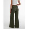 imageTrendy Queen Womens Wide Leg Yoga Pants Palazzo Fall Work Flowy Casual Pants Stretchy Bussiness OutfitsArmy Green