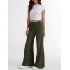 imageTrendy Queen Womens Wide Leg Yoga Pants Palazzo Fall Work Flowy Casual Pants Stretchy Bussiness OutfitsArmy Green