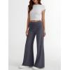 imageTrendy Queen Womens Wide Leg Yoga Pants Palazzo Fall Work Flowy Casual Pants Stretchy Bussiness OutfitsDark Grey