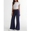 imageTrendy Queen Womens Wide Leg Yoga Pants Palazzo Fall Work Flowy Casual Pants Stretchy Bussiness OutfitsNavy Blue