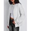 imageTrendy Queen Womens Zip Up Sweatshirts Jackets Oversized Fall Outfits Winter Clothes Hoodies with Pockets Y2k 2024 FashionGrey