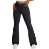 imageTrendy Queen Flare Leggings for Women Wide Leg Yoga Pants V Crossover High Waisted Bootcut Work Pants Fall Outfits 2024Black