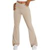 imageTrendy Queen Flare Leggings for Women Wide Leg Yoga Pants V Crossover High Waisted Bootcut Work Pants Fall Outfits 2024Khaki