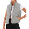 imageTrendy Queen Puffer Vest Women Sleeveless Winter Outerwear Warm Puffer Lightweight Fashion Standup Collar Down VestGrey