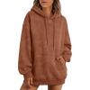 imageTrendy Queen Women Hoodies Fleece Sweatshirts Long Sleeve Pullover Jackets Fall Fashion with Pocket 2025 Y2k ClothesBrown