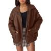 imageTrendy Queen Womens Leather Jackets Oversized Faux Motorcycle Plus Size Moto Biker Coat Fall Outfits Fashion Clothes 2025Caramel