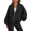 imageTrendy Queen Womens Zip Up Sweatshirts Jackets Oversized Fall Outfits Winter Clothes Hoodies with Pockets Y2k 2024 FashionBlack