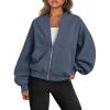 imageTrendy Queen Womens Zip Up Sweatshirts Jackets Oversized Fall Outfits Winter Clothes Hoodies with Pockets Y2k 2024 FashionGreyblue