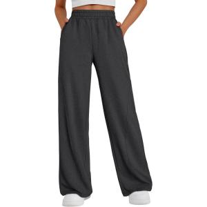 imageTrendy Queen Womens Wide Leg Sweatpants Baggy Y2K High Waisted Joggers Fall Fashion Clothes with Pockets 2025Blackgrey