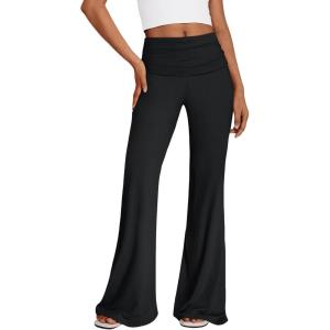 imageTrendy Queen Womens Wide Leg Yoga Pants Palazzo Fall Work Flowy Casual Pants Stretchy Bussiness OutfitsBlack