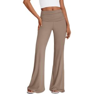 imageTrendy Queen Womens Wide Leg Yoga Pants Palazzo Fall Work Flowy Casual Pants Stretchy Bussiness OutfitsCoffee