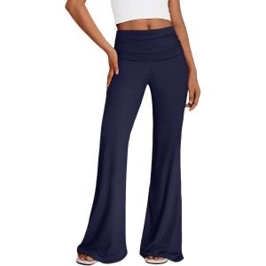 imageTrendy Queen Womens Wide Leg Yoga Pants Palazzo Fall Work Flowy Casual Pants Stretchy Bussiness OutfitsNavy Blue