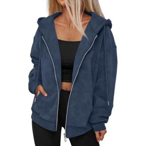 imageTrendy Queen Zip Up Hoodies for Women Acid Wash Oversized Sweatshirts Fall Cute Y2k Clothes Winter Jackets Vintage StreetwearNavyblue