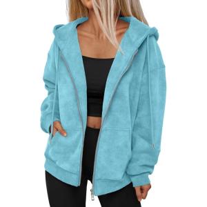 imageTrendy Queen Zip Up Hoodies for Women Acid Wash Oversized Sweatshirts Fall Cute Y2k Clothes Winter Jackets Vintage StreetwearSkyblue