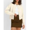 imageTrendy Queen Cropped Cardigan Sweaters for Women Lightweight Crop Cotton Knit Y2k Fall Outfits Fashion Clothes 2025Beige