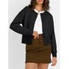 imageTrendy Queen Cropped Cardigan Sweaters for Women Lightweight Crop Cotton Knit Y2k Fall Outfits Fashion Clothes 2025Black