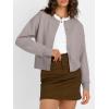 imageTrendy Queen Cropped Cardigan Sweaters for Women Lightweight Crop Cotton Knit Y2k Fall Outfits Fashion Clothes 2025Camel