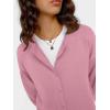 imageTrendy Queen Cropped Cardigan Sweaters for Women Lightweight Crop Cotton Knit Y2k Fall Outfits Fashion Clothes 2025Pink