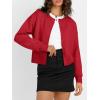 imageTrendy Queen Cropped Cardigan Sweaters for Women Lightweight Crop Cotton Knit Y2k Fall Outfits Fashion Clothes 2025Red