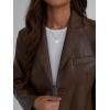imageTrendy Queen Leather Jacket for Women Oversized Blazer Faux Suede Button Up Winter Coats Fashion Fall Outfits y2k 2025Brown
