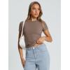 imageTrendy Queen Womens Basic Short Sleeve Slim Fit T Shirts Soft Crewneck Crop Y2k Tee Summer Cute Gym Fashion ClothesCoffee